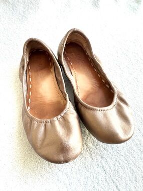 Tieks Leather Ballet Flats with Teal Heel Tab size 6